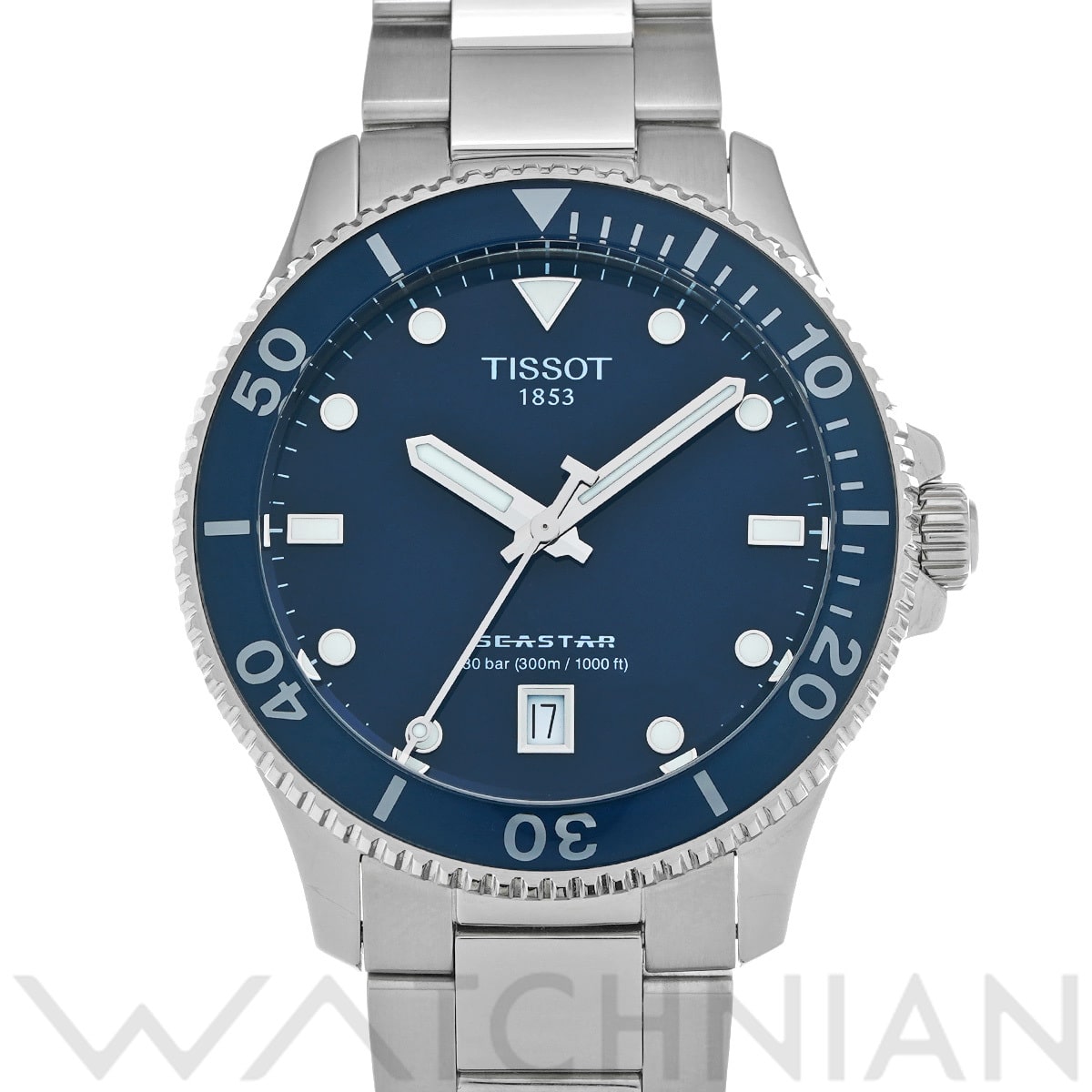 ティソ シースター1000 クォーツ T120.410.11.041.00 ブルー メンズ 時計 【中古】【wristwatch】