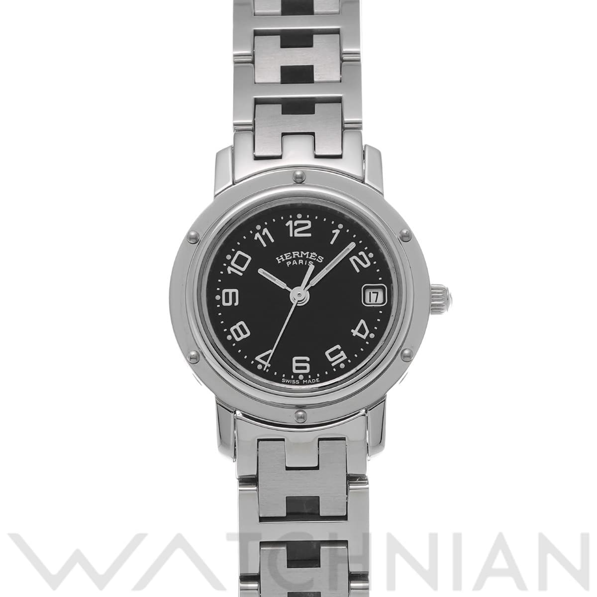 エルメス クリッパー CL4.210 ブラック レディース 時計 【中古】【wristwatch】