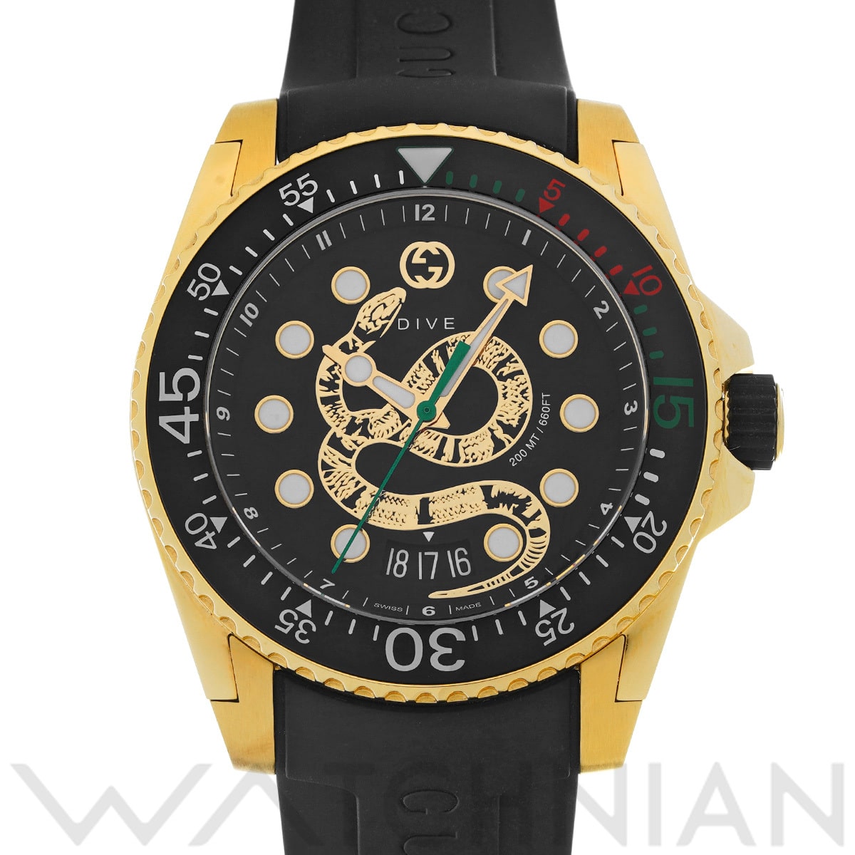 グッチ ダイブ YA136219 ブラック メンズ 時計 【中古】【wristwatch】: ブランド時計 ｜WATCHNIAN(ウォッチニアン)公式通販/旧一風騎士