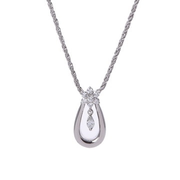 ポーラ ドロップデザイン ネックレス シルバー Pt900プラチナ レディース ジュエリー 【中古】【jewelry】