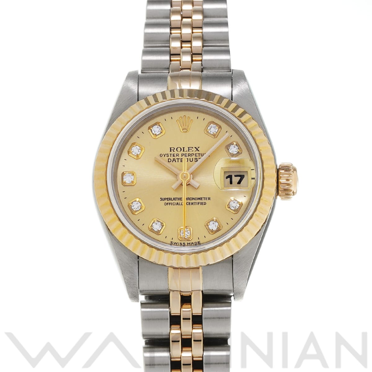 ロレックス デイトジャスト 69173G シャンパン/ダイヤモンド レディース 時計 【中古】【wristwatch】