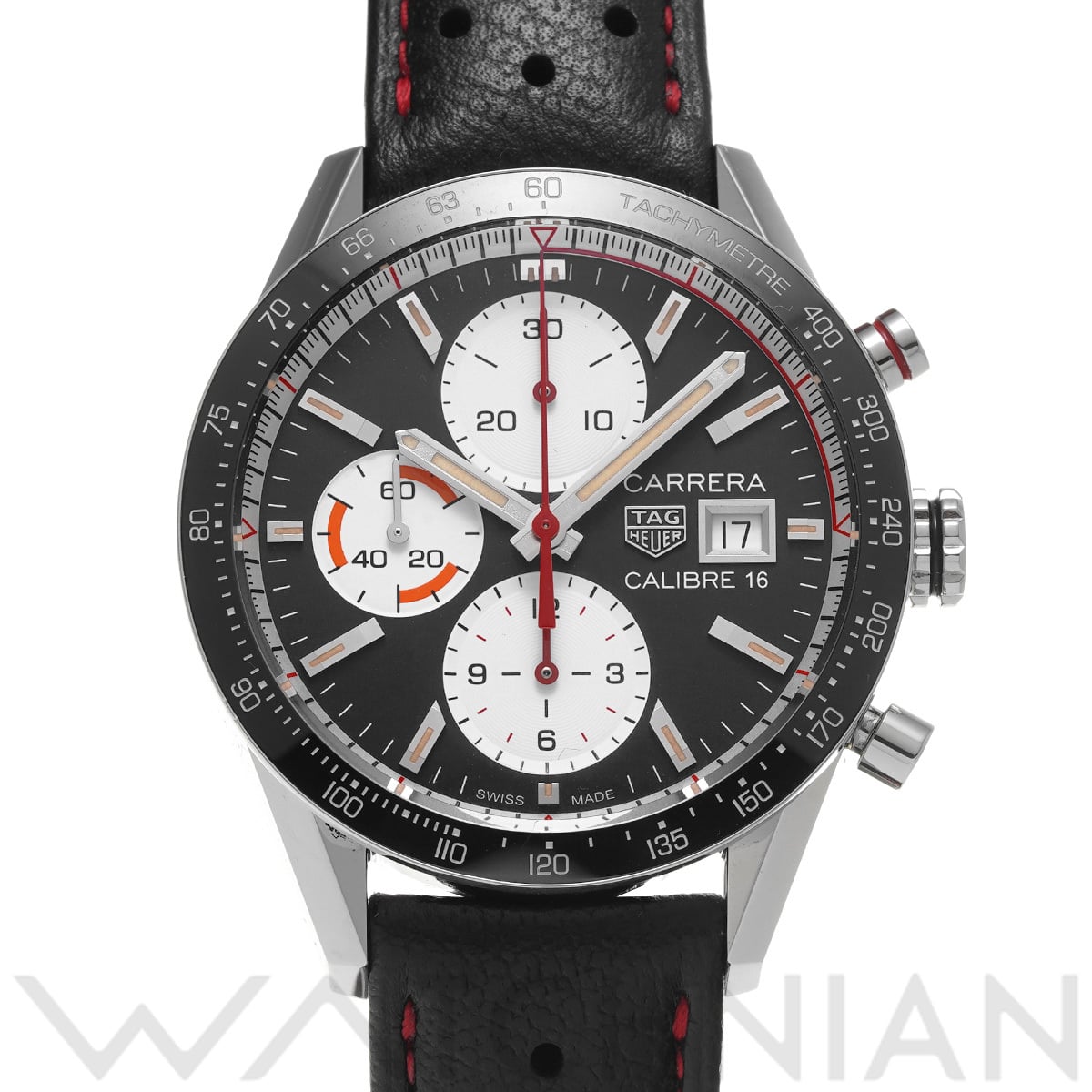 タグ ホイヤー カレラ キャリバー16 クロノグラフ CV201AP.FC6429 ブラック/ホワイト メンズ 時計 【中古】【wristwatch】