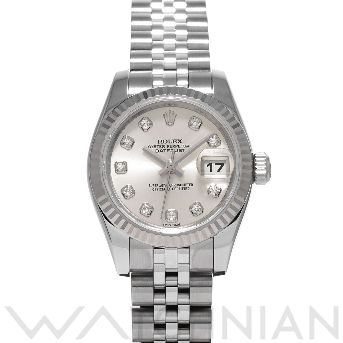 ロレックス デイトジャスト 179174G シルバー/ダイヤモンド レディース 時計 【中古】【wristwatch】