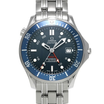 オメガ シーマスター ダイバー300 コーアクシャル GMT 2535.80 ブルー メンズ 時計 【中古】【wristwatch】