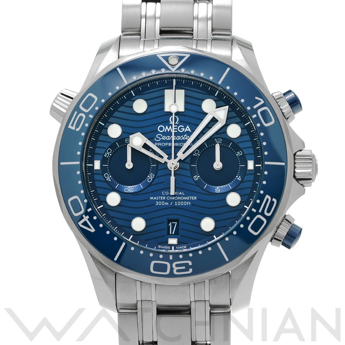 オメガ シーマスター ダイバー300 コーアクシャル マスタークロノメーター クロノグラフ 210.30.44.51.03.001 ブルー メンズ 時計 【中古】【wristwatch】