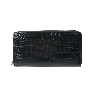 グッチ GGジップアラウンドウォレット オフィディア ブラック 586889 クロコダイル レディース 財布 【中古】【purse】