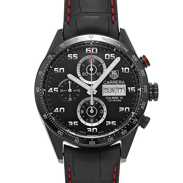 タグ ホイヤー カレラ キャリバー16 クロノグラフ デイデイト CV2A81.FC6237 ブラック メンズ 時計 【中古】【wristwatch】