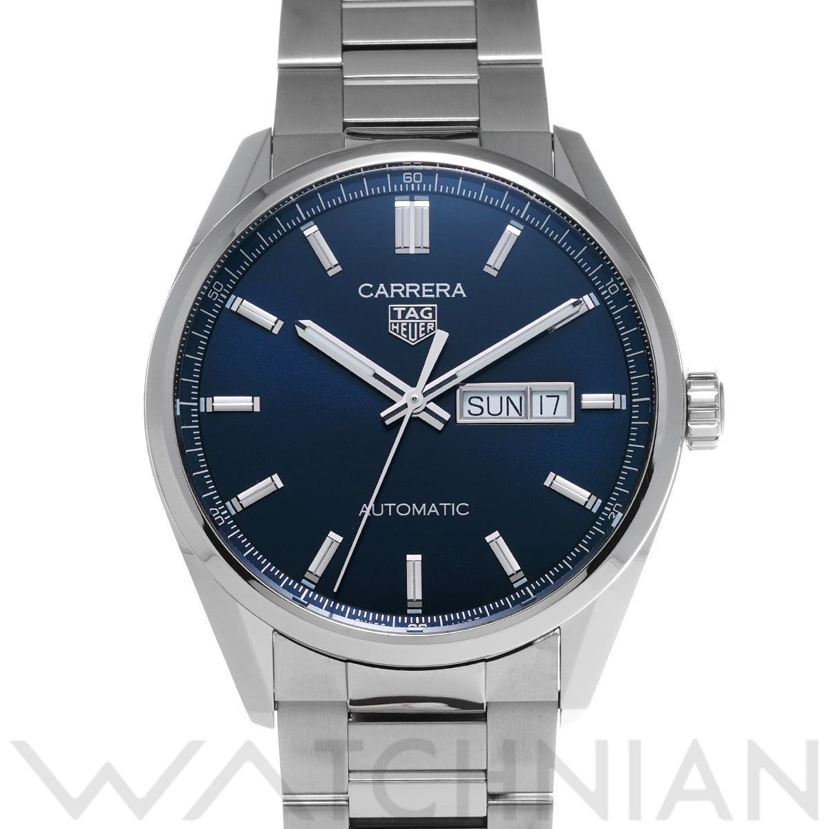 タグ ホイヤー カレラ キャリバー5 デイデイト WBN2012.BA0640 ブルー メンズ 時計 【中古】【wristwatch】