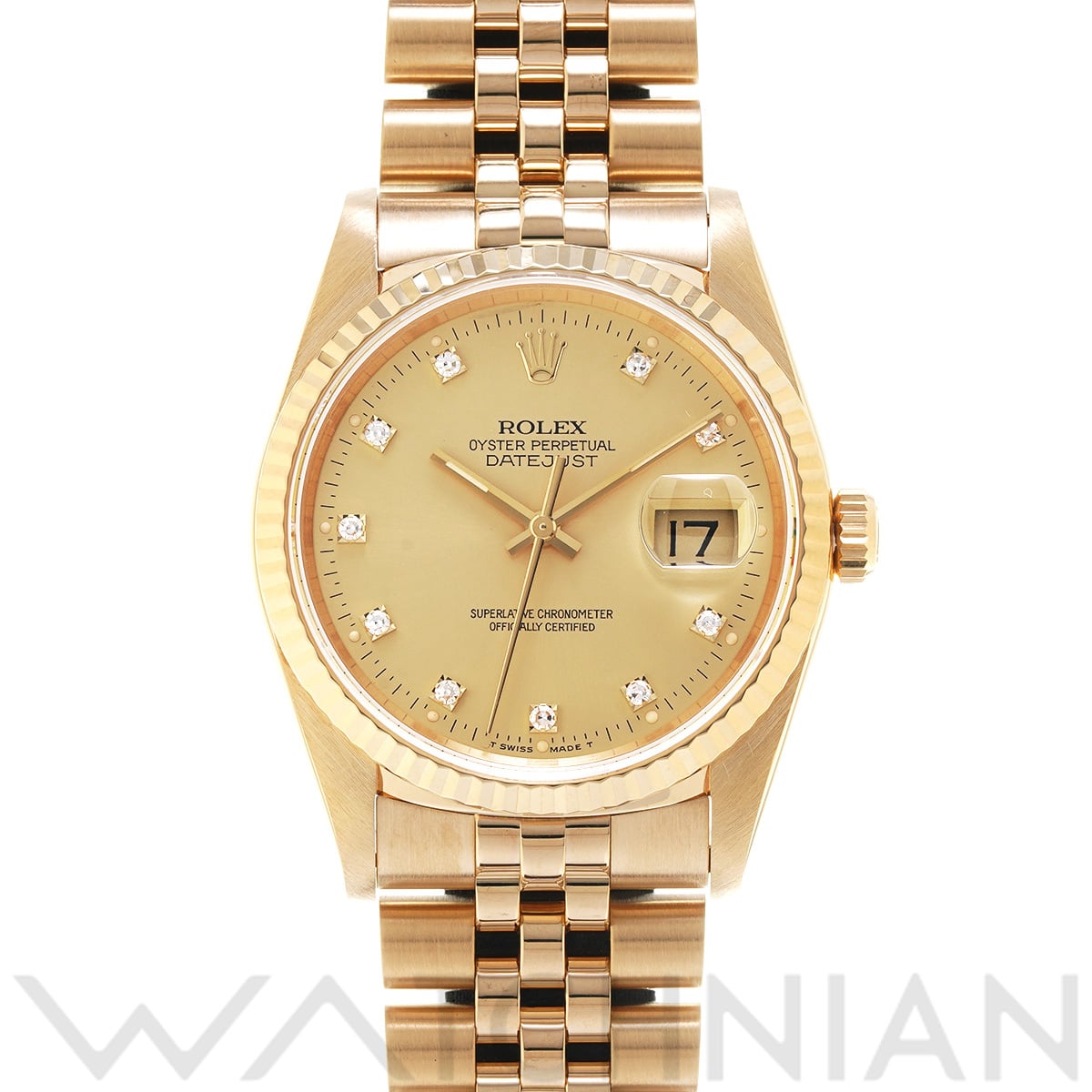 ロレックス デイトジャスト 16238G シャンパン/ダイヤモンド メンズ 時計 【中古】【wristwatch】