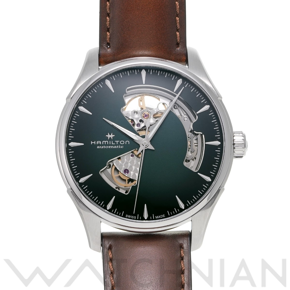 ハミルトン ジャズマスター オープンハート オート H32675560 グリーン メンズ 時計 【中古】【wristwatch】