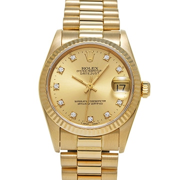 ロレックス デイトジャスト 31 68278G シャンパン/ダイヤモンド ユニセックス 時計 【中古】【wristwatch】