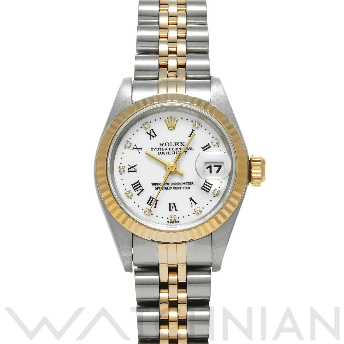 ロレックス デイトジャスト 69173G ホワイト/ダイヤモンド レディース 時計 【中古】【wristwatch】