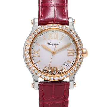 ショパール ハッピースポーツ 278582-6003 ホワイト/ダイヤモンド ユニセックス 時計 【中古】【wristwatch】