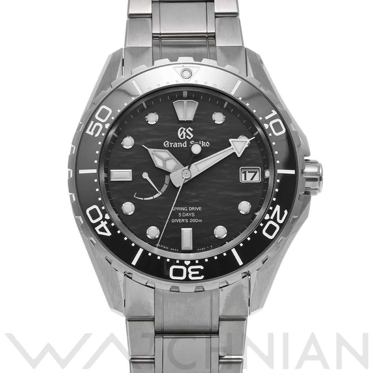 グランドセイコー エボリューション9コレクション スプリングドライブ 5デイズ ダイバーズ SLGA015 ブラック メンズ 時計 【中古】【wristwatch】