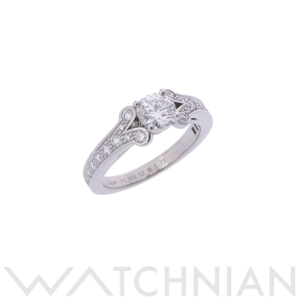 カルティエ バレリーナリング #52 シルバー N4197252 Pt950プラチナ レディース ジュエリー 【中古】【jewelry】