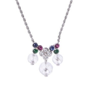 ブシュロン ロッククリスタルネックレス K18ホワイトゴールド WG レディース ジュエリー 【中古】【jewelry】