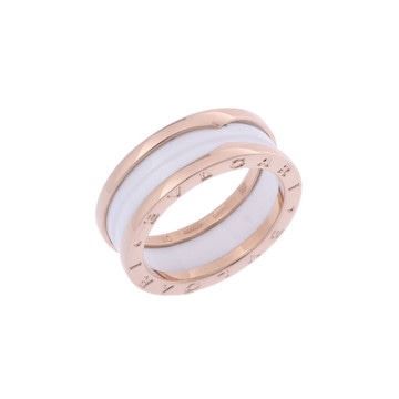 ブルガリ B.ZERO1 リング #60 ゴールド K18ピンクゴールド PG/ホワイトセラミック レディース ジュエリー 【中古】【jewelry】