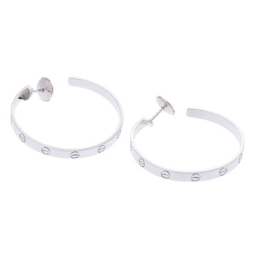 カルティエ ラブフープピアス シルバー K18ホワイトゴールド WG レディース ジュエリー 【中古】【jewelry】