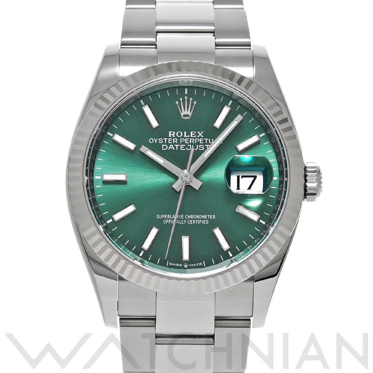 ロレックス デイトジャスト 36 126234 ミントグリーン メンズ 時計 【中古】【wristwatch】