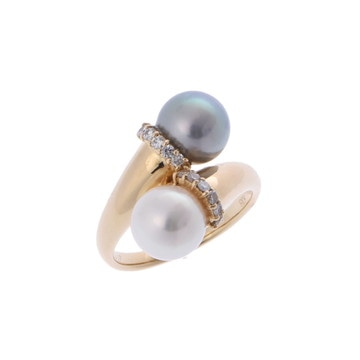 ノーブランド パールリング ゴールド K18イエローゴールド YG レディース ジュエリー 【中古】【jewelry】