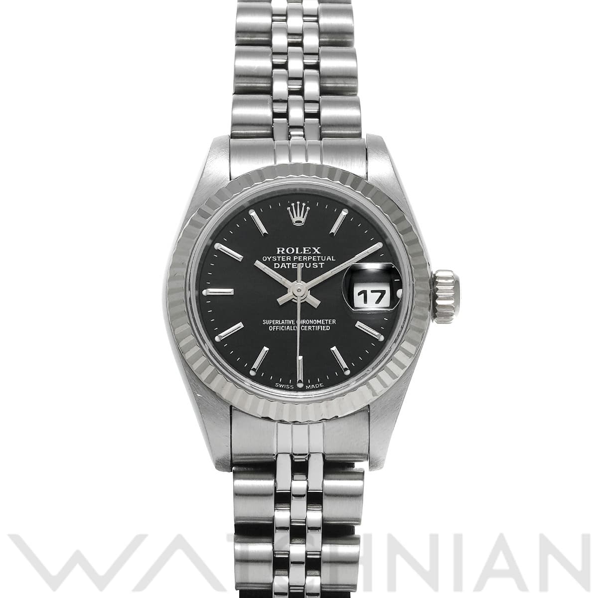 ロレックス デイトジャスト 79174 ブラック レディース 時計 【中古】【wristwatch】