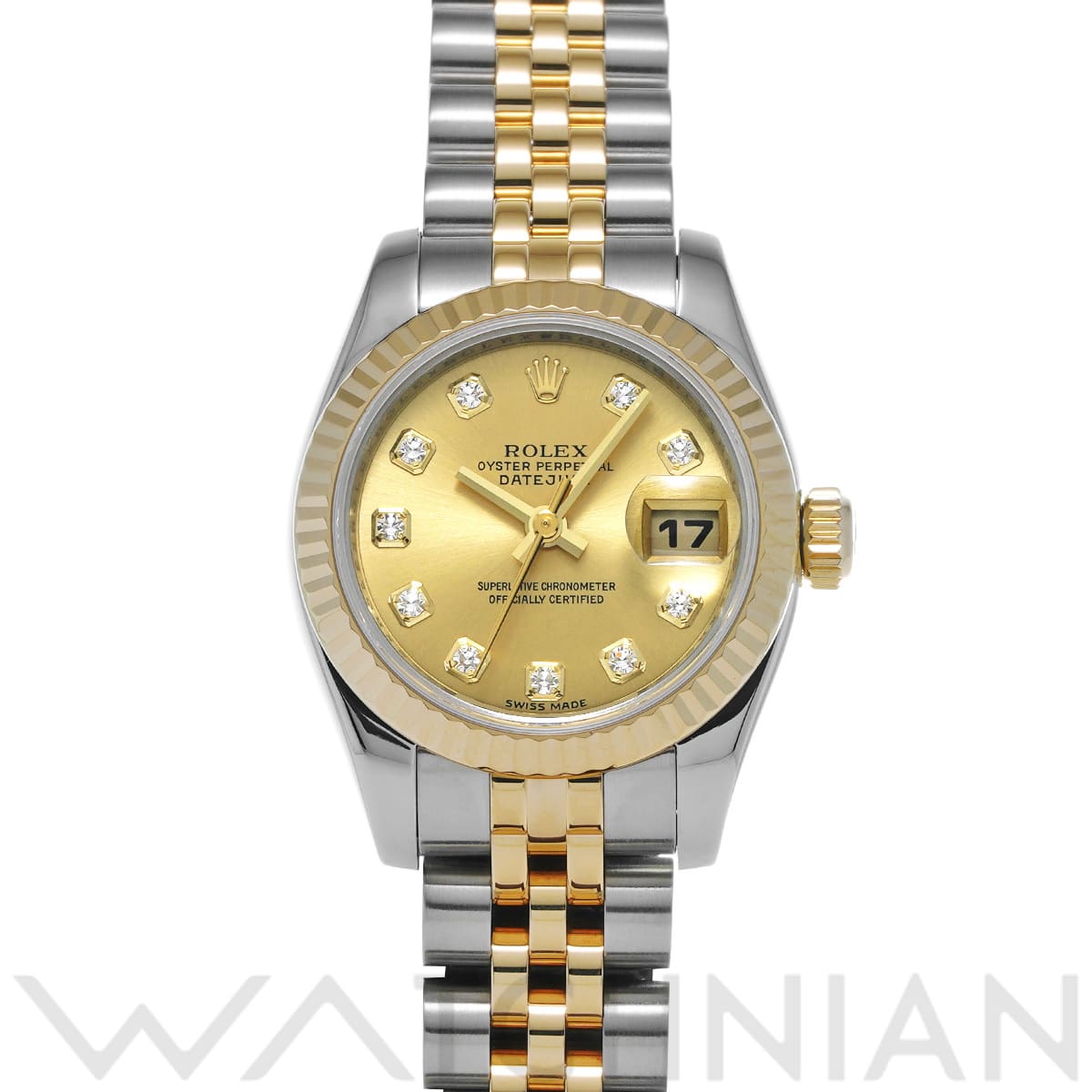 ロレックス デイトジャスト 179173G シャンパン/ダイヤモンド レディース 時計 【中古】【wristwatch】