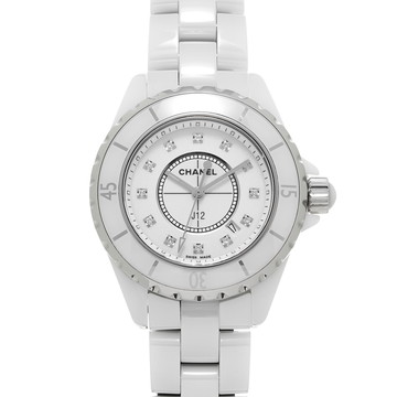 シャネル J12 33MM H1628 ホワイト/ダイヤモンド レディース 時計 【中古】【wristwatch】