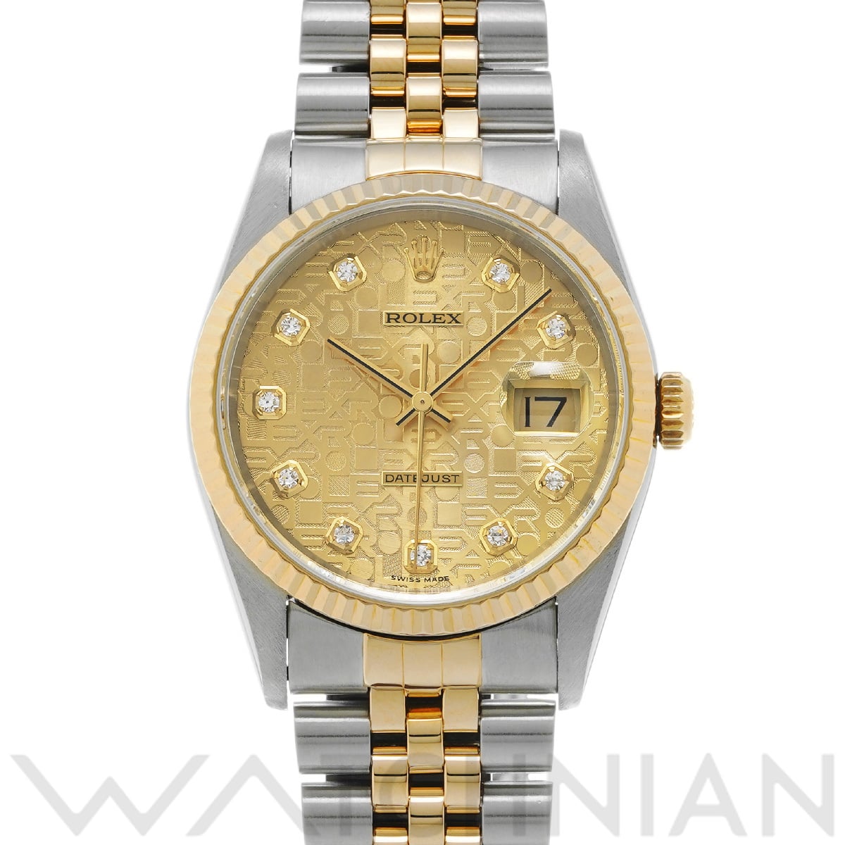 ロレックス デイトジャスト 16233G シャンパンコンピュータ/ダイヤモンド メンズ 時計 【中古】【wristwatch】