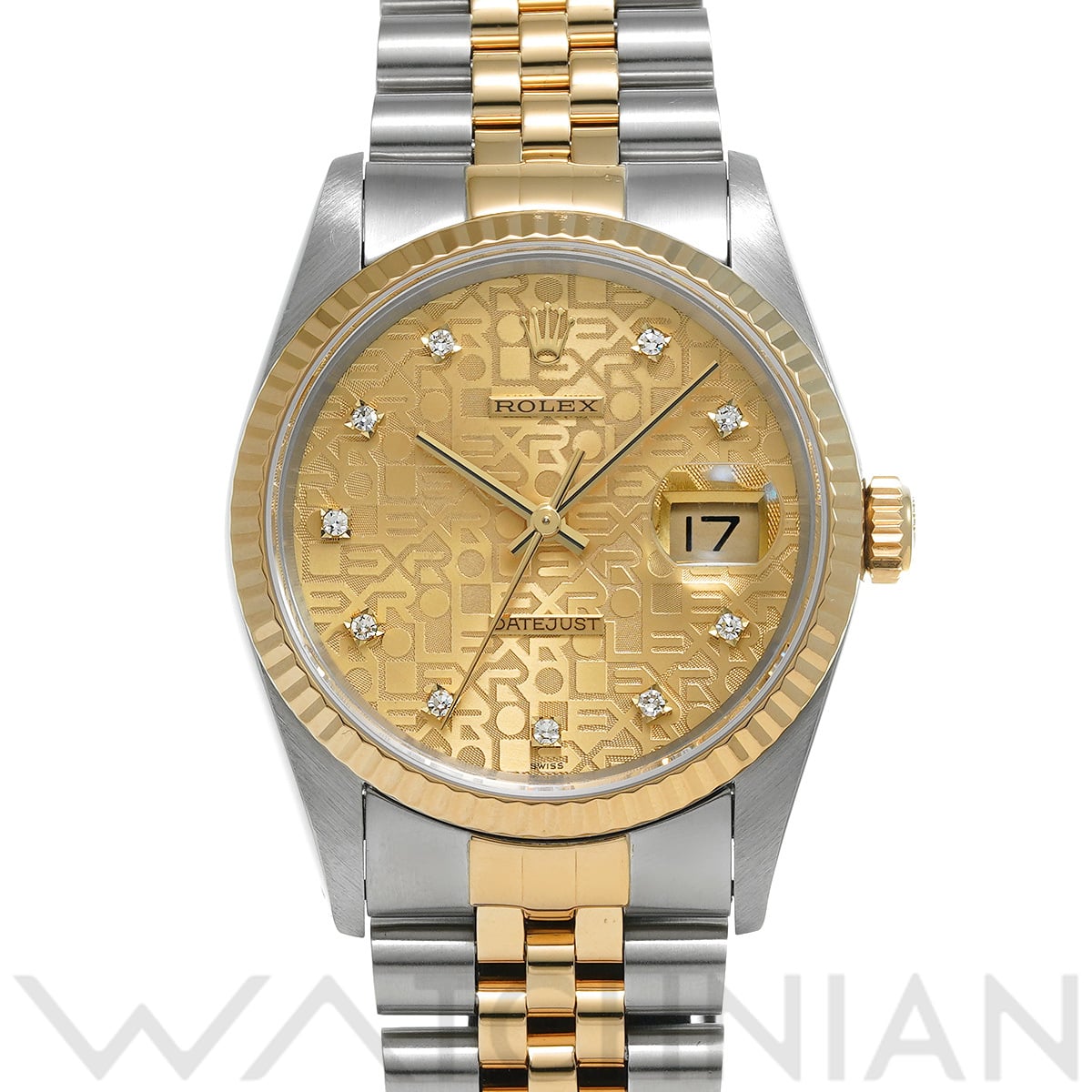 ロレックス デイトジャスト 16233G シャンパンコンピュータ/ダイヤモンド メンズ 時計 【中古】【wristwatch】