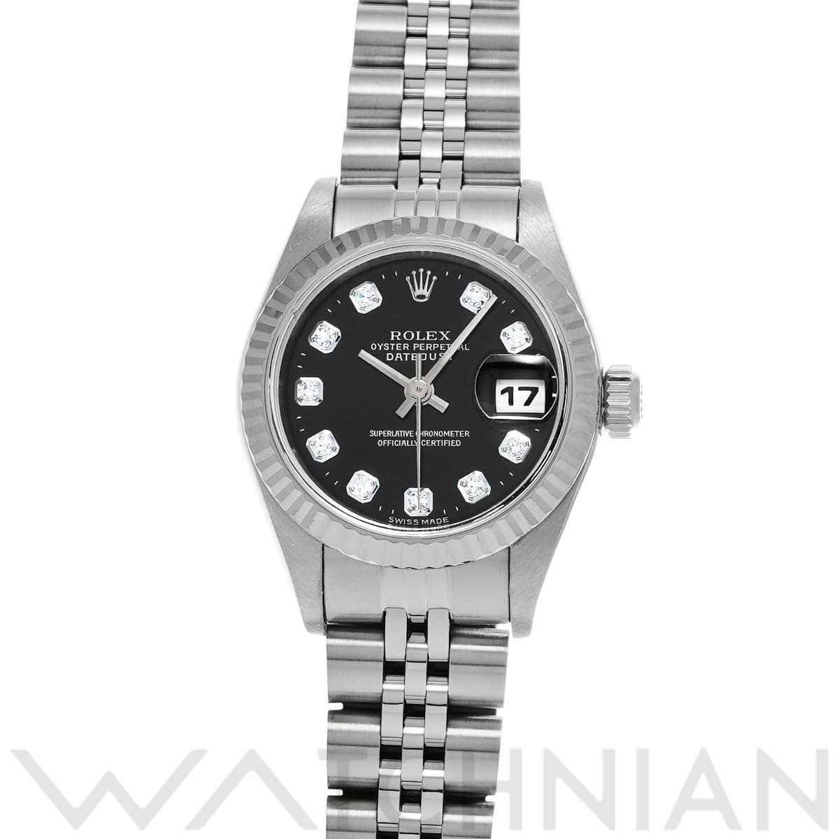 ロレックス デイトジャスト 69174G ブラック/ダイヤモンド レディース 時計 【中古】【wristwatch】