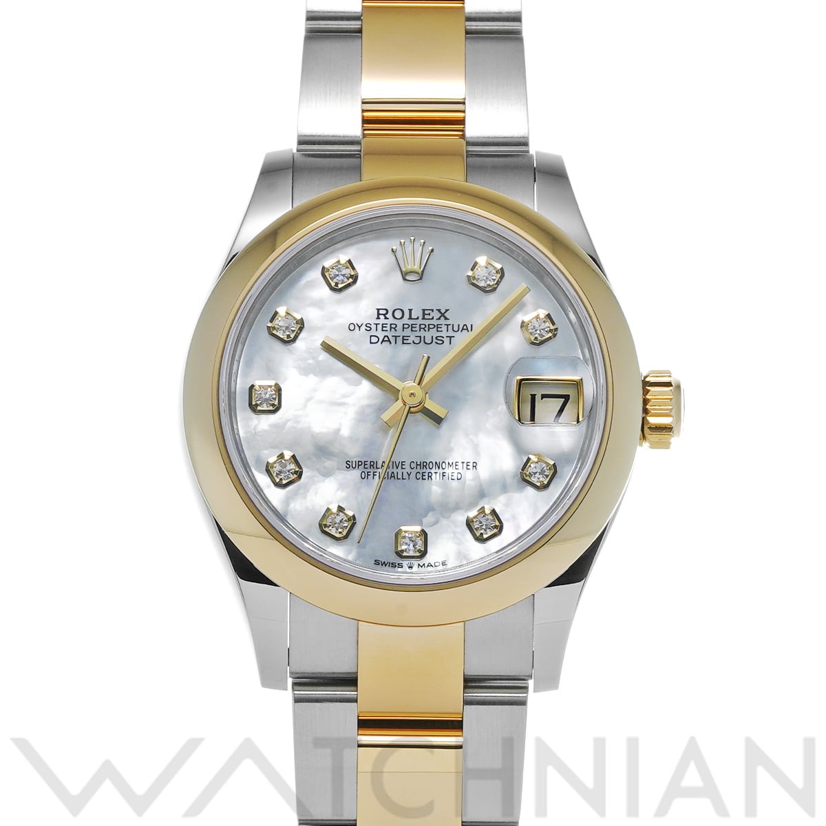 ロレックス デイトジャスト 31 278243NG ホワイトシェル/ダイヤモンド ユニセックス 時計 【中古】【wristwatch】