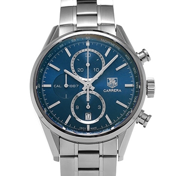 タグ ホイヤー カレラ キャリバー1887 クロノグラフ CAR2115.BA0724 ブルー メンズ 時計 【中古】【wristwatch】