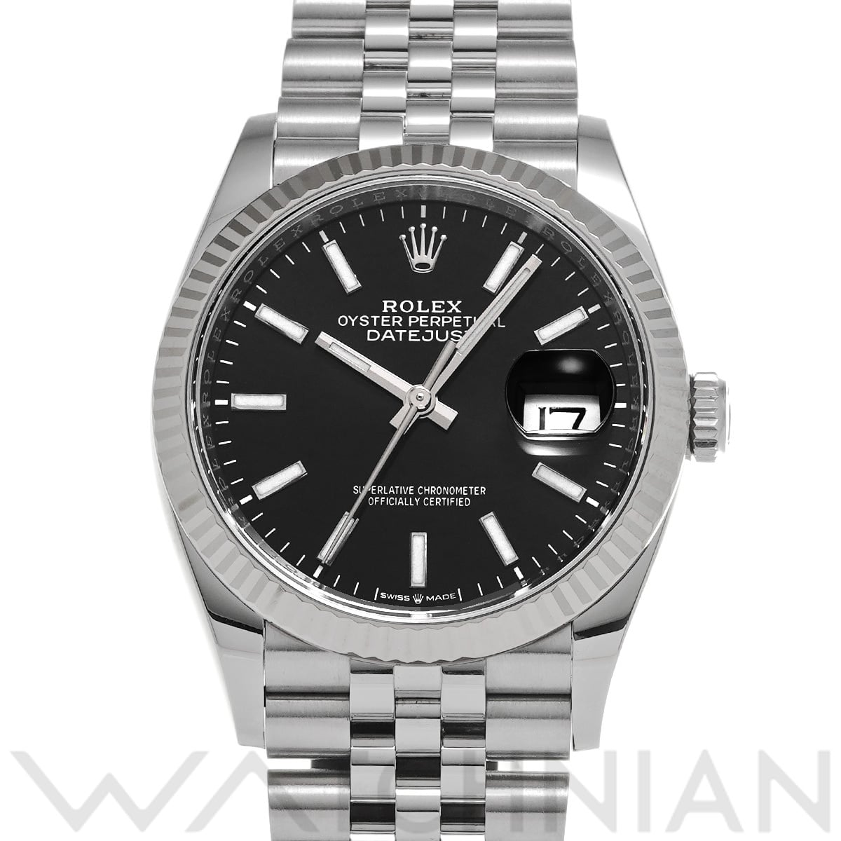 ロレックス デイトジャスト 36 126234 ブライトブラック メンズ 時計 【中古】【wristwatch】