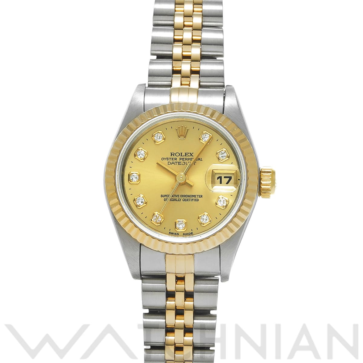 ロレックス デイトジャスト 69173G シャンパン/ダイヤモンド レディース 時計 【中古】【wristwatch】