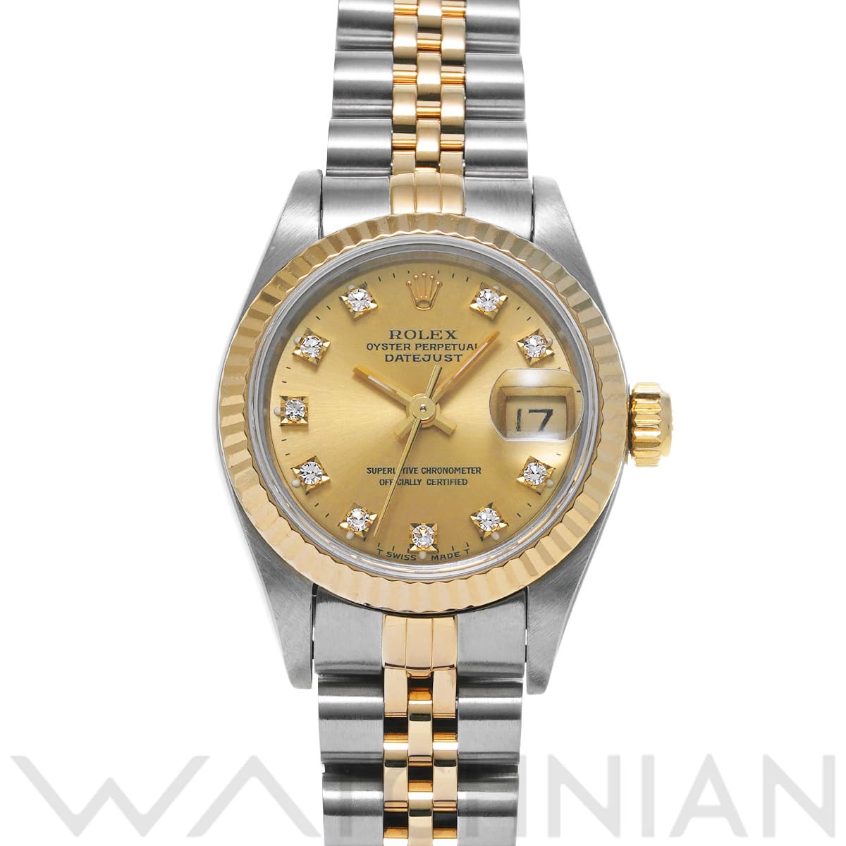 ロレックス デイトジャスト 69173G シャンパン/ダイヤモンド レディース 時計 【中古】【wristwatch】