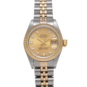ロレックス デイトジャスト 69173G シャンパン/ダイヤモンド レディース 時計 【中古】【wristwatch】