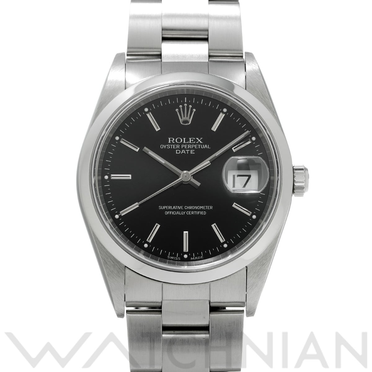 ロレックス オイスターパーペチュアル デイト 34 15200 ブラック メンズ 時計 【中古】【wristwatch】