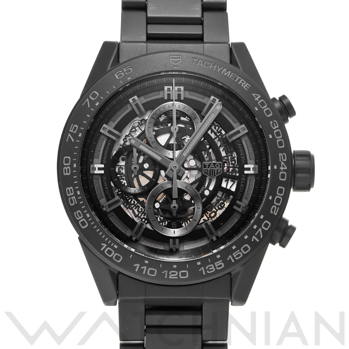 タグ ホイヤー カレラ キャリバーホイヤー01 クロノグラフ CAR2A91.BH0742 ブラック メンズ 時計 【中古】【wristwatch】
