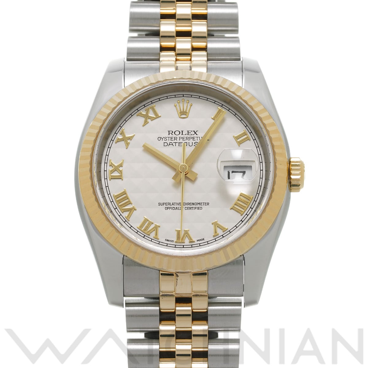 ロレックス デイトジャスト 116233 アイボリーピラミッド メンズ 時計 【中古】【wristwatch】