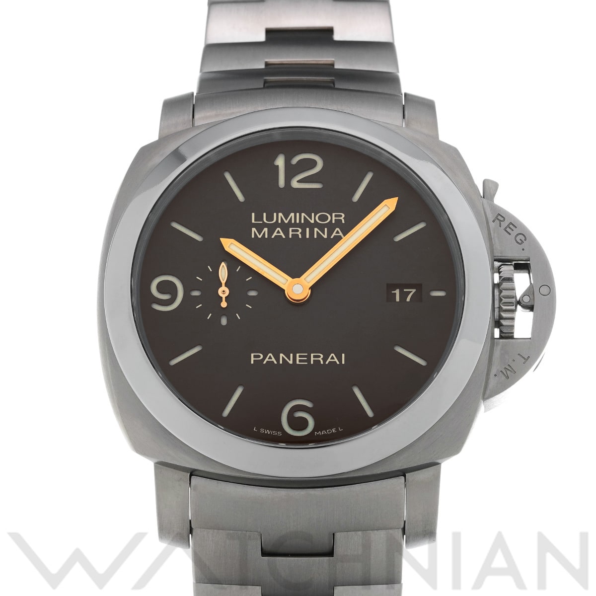 パネライ ルミノールマリーナ 1950 3デイズ オートマティック チタニオ PAM00352 ブラウン メンズ 時計 【中古】【wristwatch】