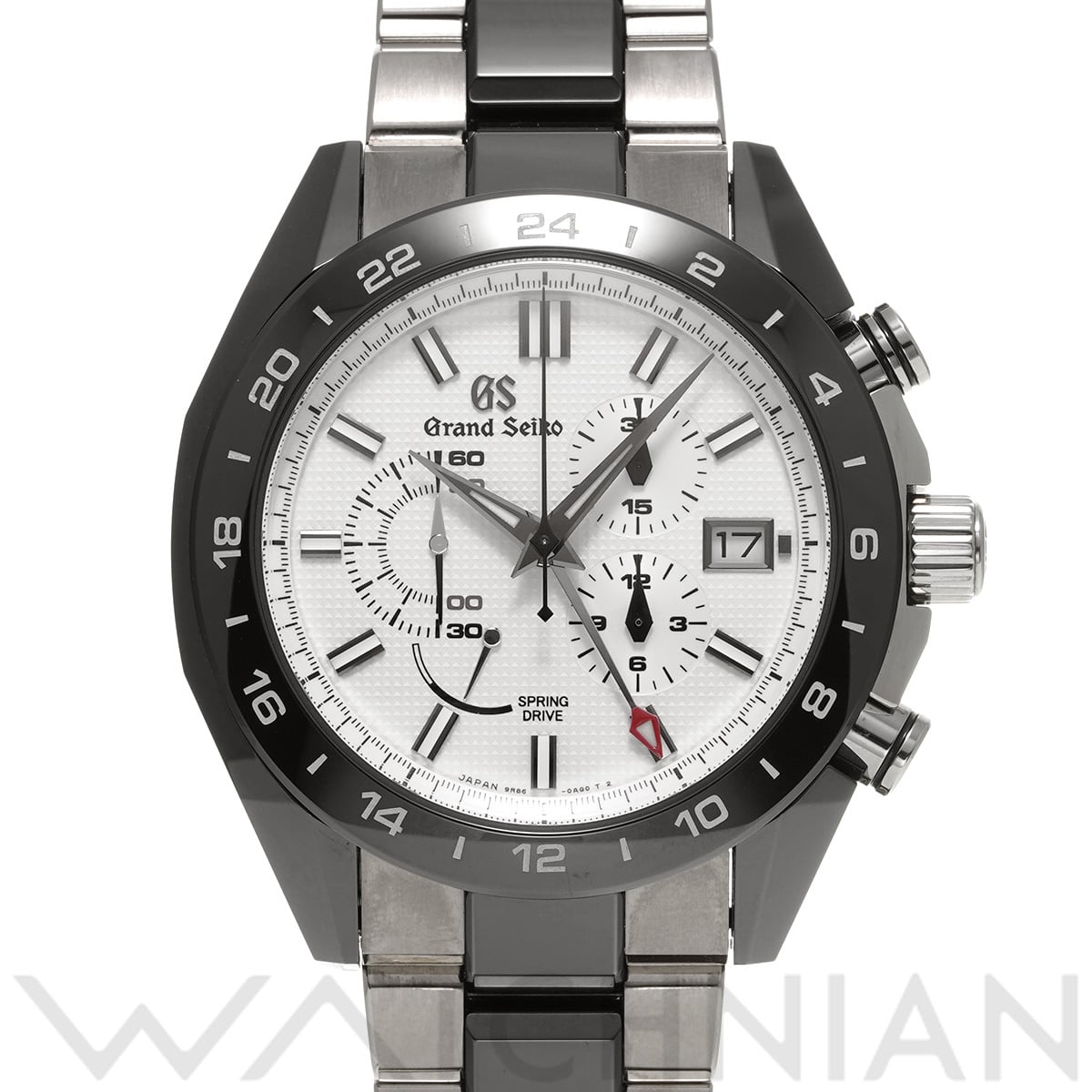 グランドセイコー スポーツコレクション スプリングドライブ クロノグラフ GMT SBGC221 シルバー メンズ 時計 【中古】【wristwatch】