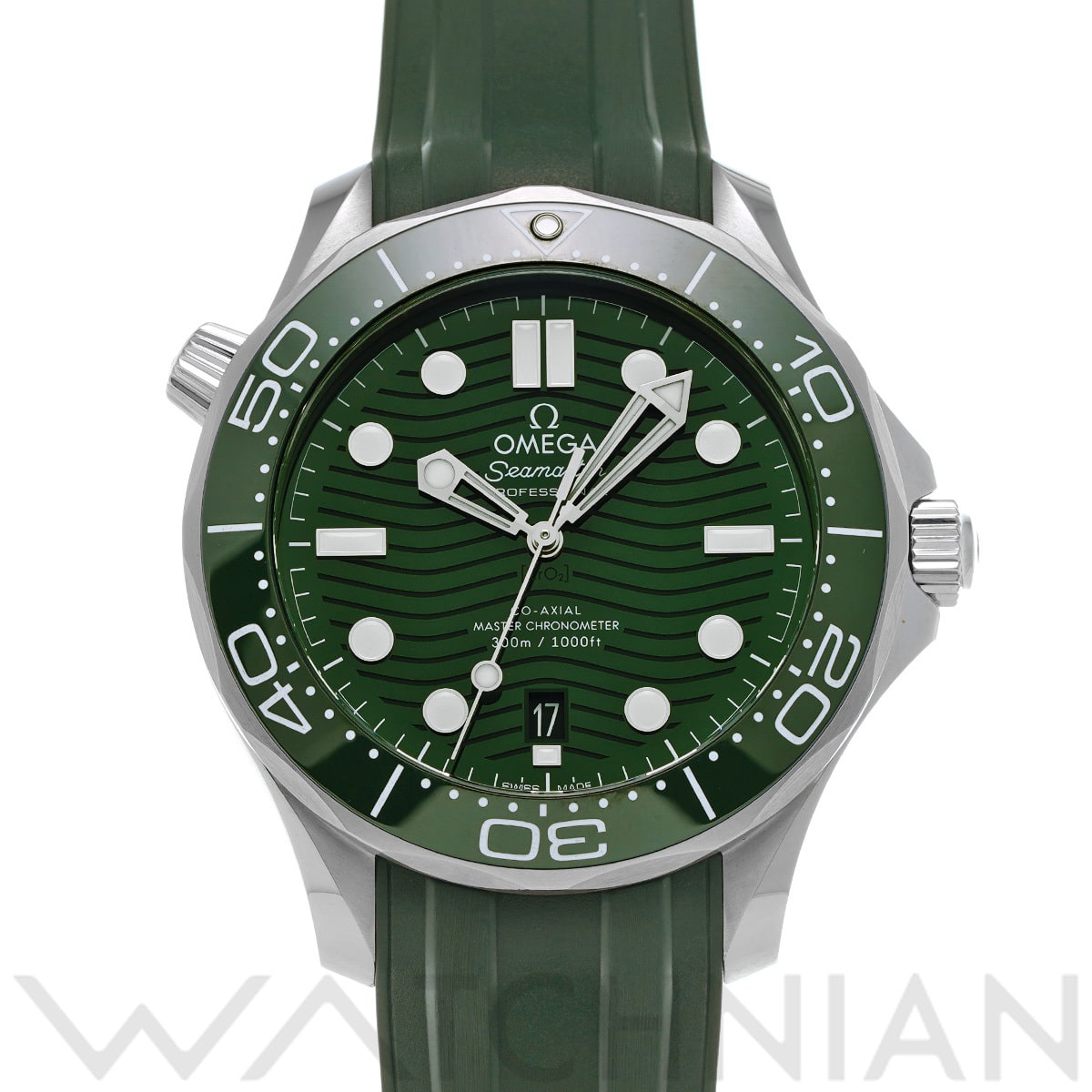 オメガ シーマスター ダイバー300 コーアクシャル マスタークロノメーター 210.32.42.20.10.001 グリーン メンズ 時計 【中古】【wristwatch】
