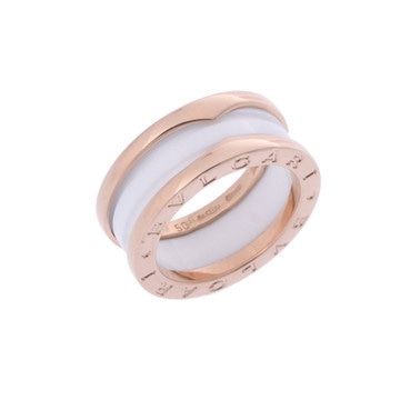 ブルガリ B.ZERO1 リング #50 ゴールド K18ピンクゴールド PG/ホワイトセラミック レディース ジュエリー 【中古】【jewelry】