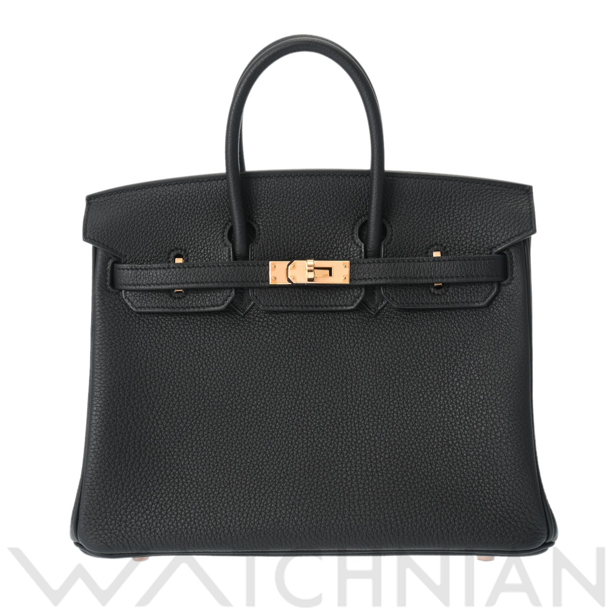 エルメス バーキン 25 ブラック/ローズゴールド金具 トゴ レディース バッグ 【中古】【bag】