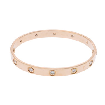 カルティエ ラブブレスレット #17 フルダイヤ ゴールド K18イエローゴールド YG レディース ジュエリー 【中古】【jewelry】