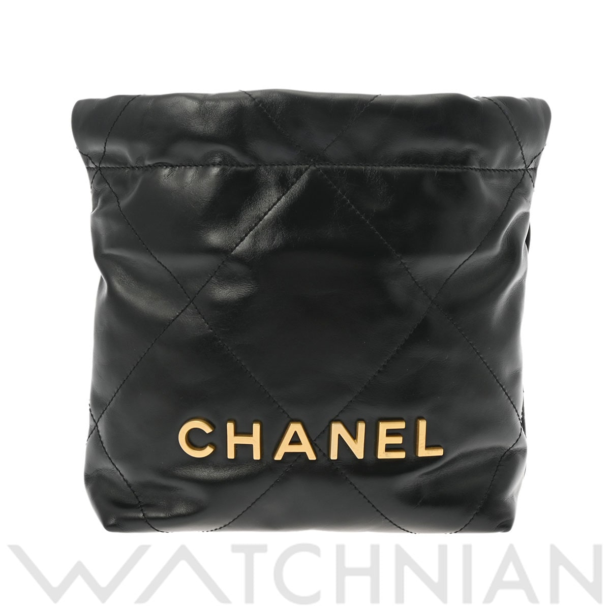 シャネル ミニ ハンドバッグ CHANEL22 ブラック AS3980 シャイニーカーフスキン レディース バッグ 【中古】【bag】