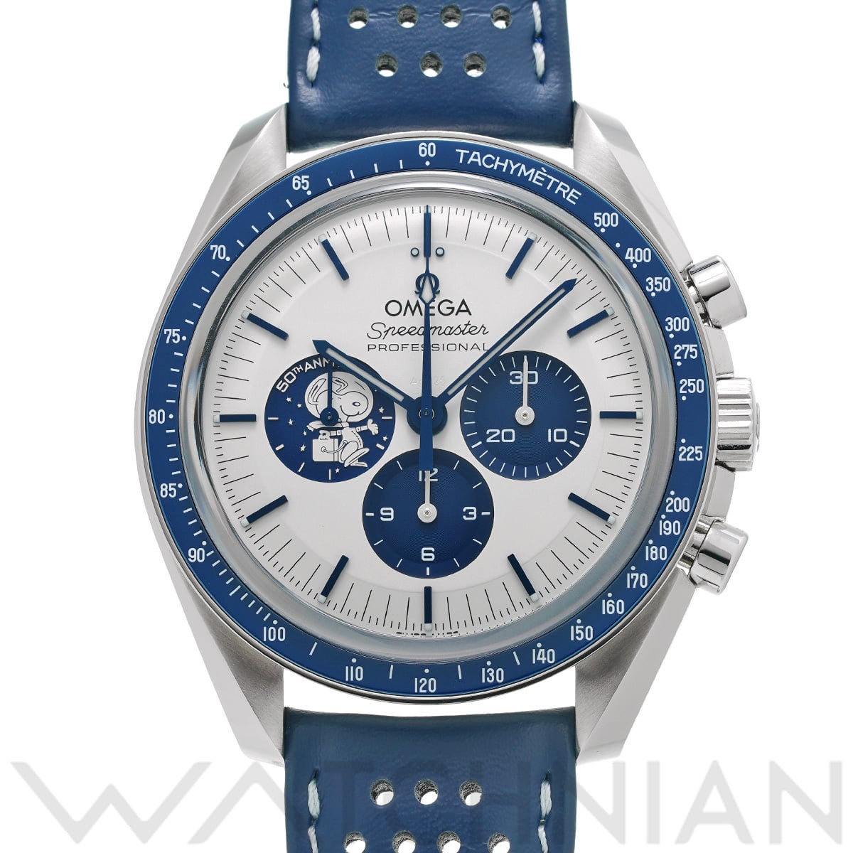 オメガ スピードマスター ムーンウォッチ コーアクシャル マスタークロノメーター シルバー スヌーピーアワード 310.32.42.50.02.001 シルバー/ブルー メンズ 時計 【中古】【wristwatch】