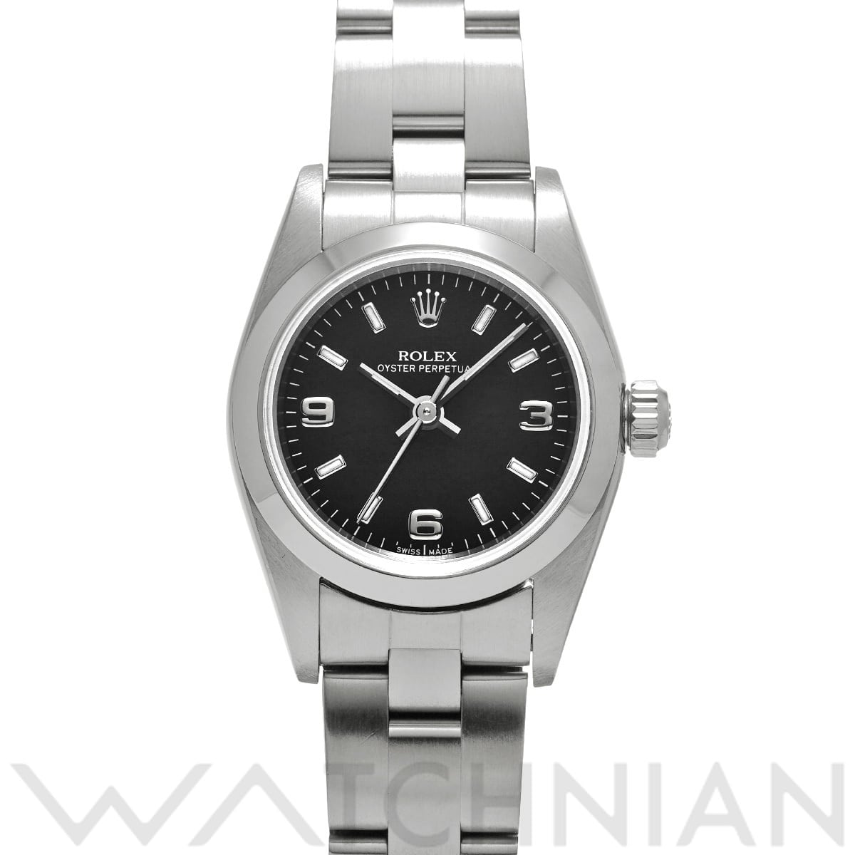 ロレックス オイスターパーペチュアル 76080 ブラック レディース 時計 【中古】【wristwatch】