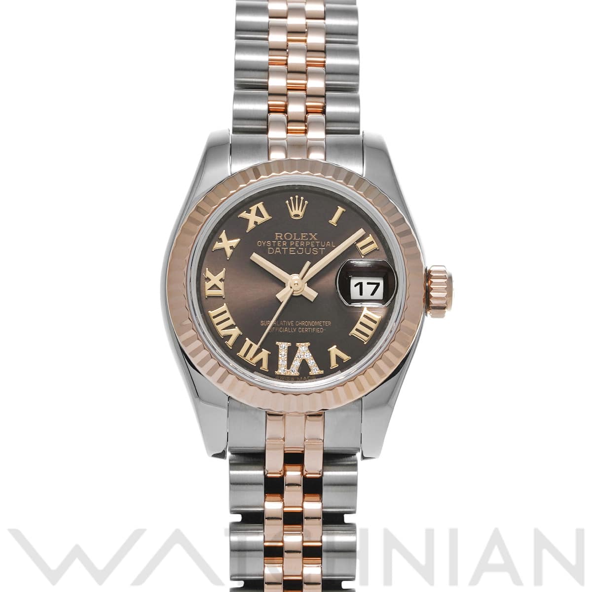 ロレックス レディ デイトジャスト 26 179171 チョコレートブラウン/ダイヤモンド レディース 時計 【中古】【wristwatch】
