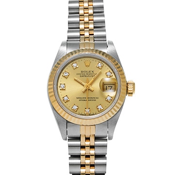 ロレックス デイトジャスト 69173G シャンパン/ダイヤモンド レディース 時計 【中古】【wristwatch】